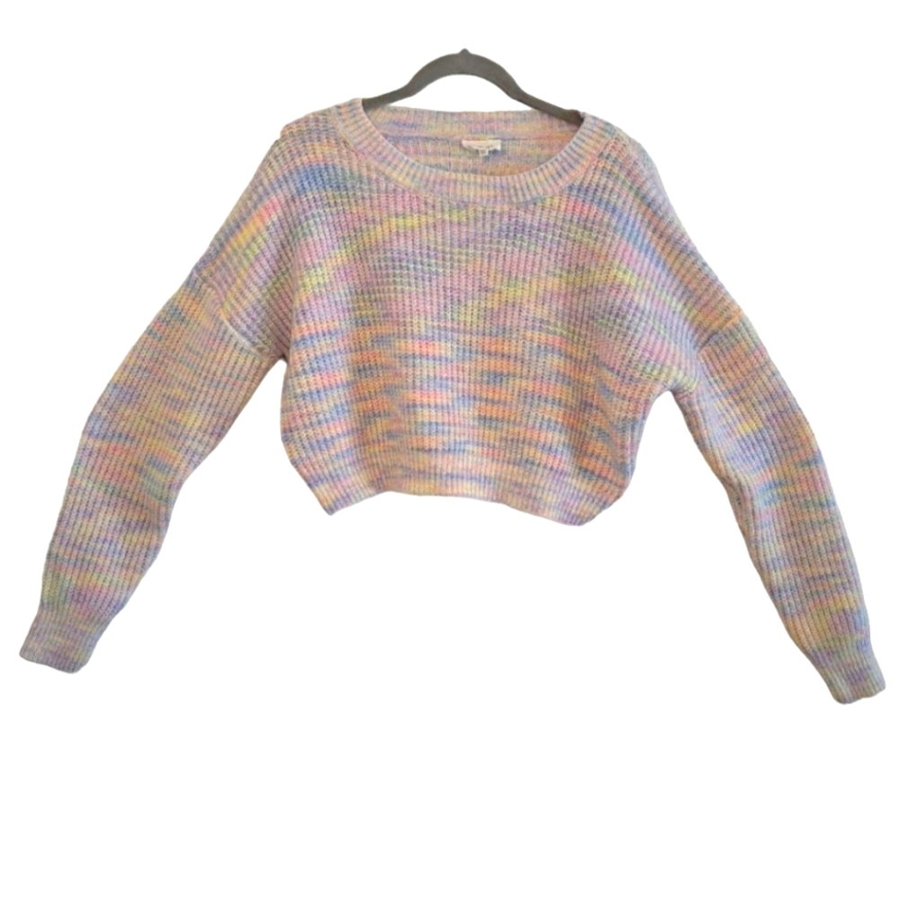 Sienna Sky Pastel Cropped Sweater Size Large